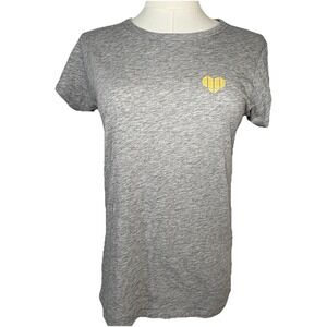 Rag & Bone Women's 100 % Pima Cotton SS T Shirt Gray Sz XS Embroidered Heart EUC